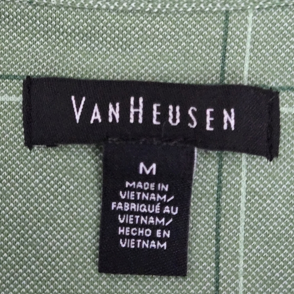 Van Heusen Medium Mens Green Polo Shirt - Picture 7 of 9